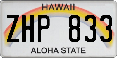 HI license plate ZHP833