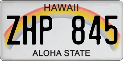 HI license plate ZHP845