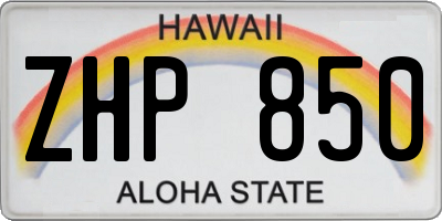 HI license plate ZHP850