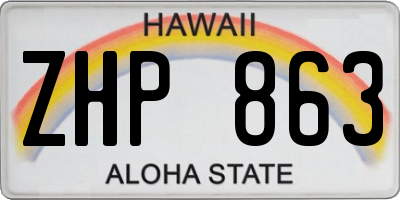 HI license plate ZHP863