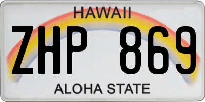 HI license plate ZHP869