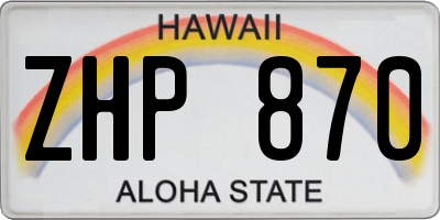 HI license plate ZHP870