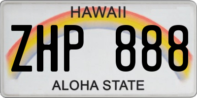 HI license plate ZHP888
