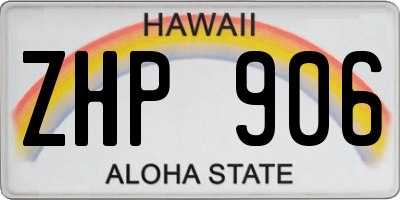 HI license plate ZHP906