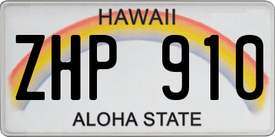 HI license plate ZHP910