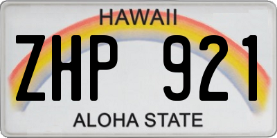 HI license plate ZHP921