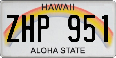 HI license plate ZHP951