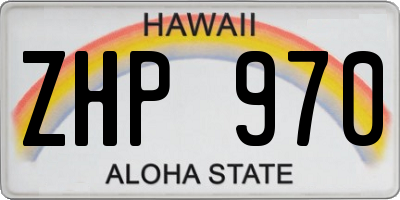 HI license plate ZHP970