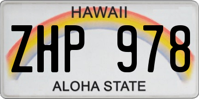 HI license plate ZHP978
