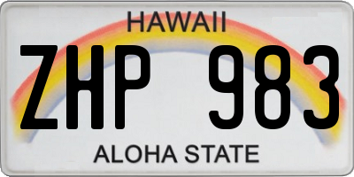 HI license plate ZHP983