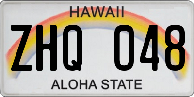 HI license plate ZHQ048