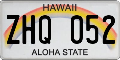 HI license plate ZHQ052
