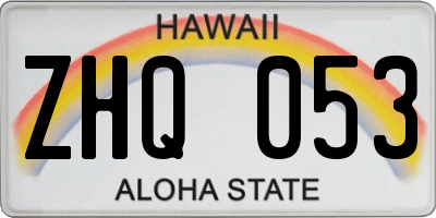HI license plate ZHQ053
