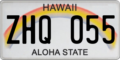 HI license plate ZHQ055