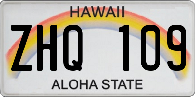 HI license plate ZHQ109