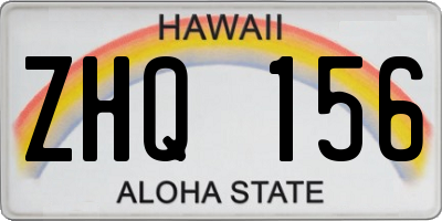 HI license plate ZHQ156