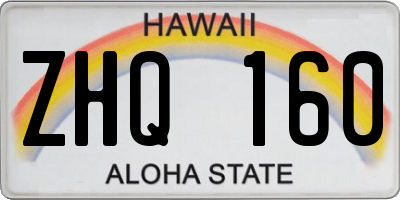 HI license plate ZHQ160