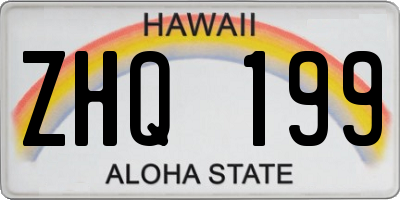 HI license plate ZHQ199
