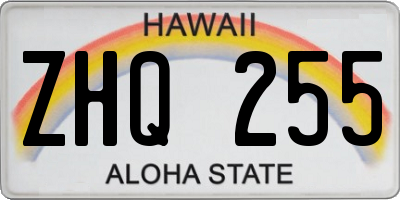 HI license plate ZHQ255
