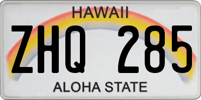 HI license plate ZHQ285