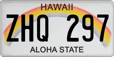 HI license plate ZHQ297