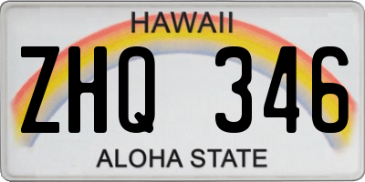 HI license plate ZHQ346