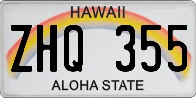 HI license plate ZHQ355