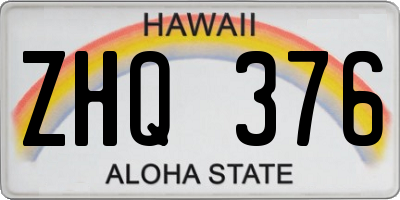 HI license plate ZHQ376