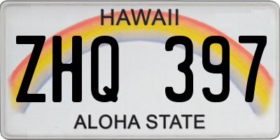 HI license plate ZHQ397