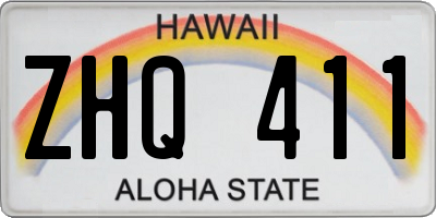 HI license plate ZHQ411