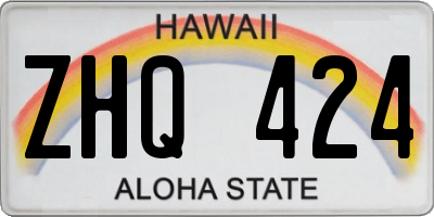 HI license plate ZHQ424