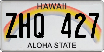 HI license plate ZHQ427