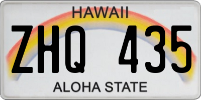 HI license plate ZHQ435