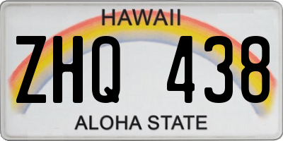 HI license plate ZHQ438