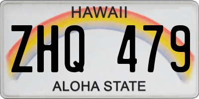 HI license plate ZHQ479