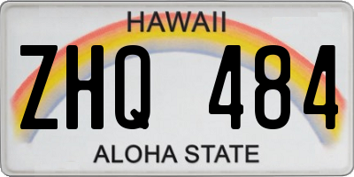 HI license plate ZHQ484