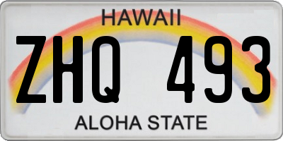 HI license plate ZHQ493