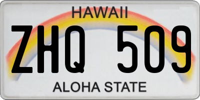 HI license plate ZHQ509