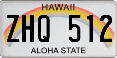HI license plate ZHQ512