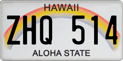 HI license plate ZHQ514