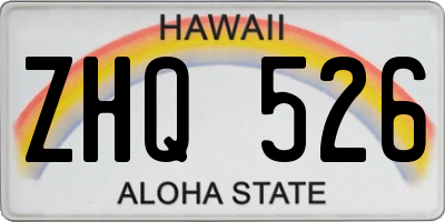 HI license plate ZHQ526
