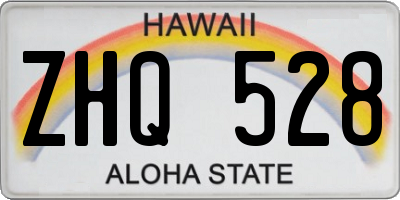 HI license plate ZHQ528