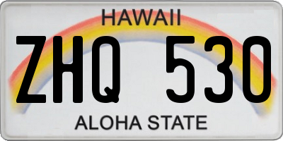 HI license plate ZHQ530