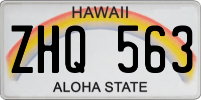 HI license plate ZHQ563