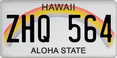 HI license plate ZHQ564