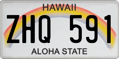 HI license plate ZHQ591