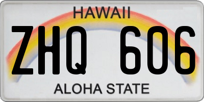 HI license plate ZHQ606
