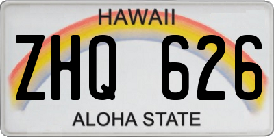 HI license plate ZHQ626