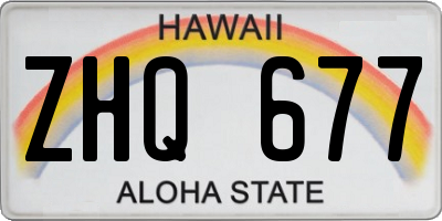 HI license plate ZHQ677