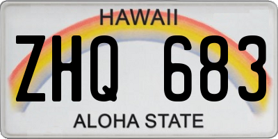 HI license plate ZHQ683